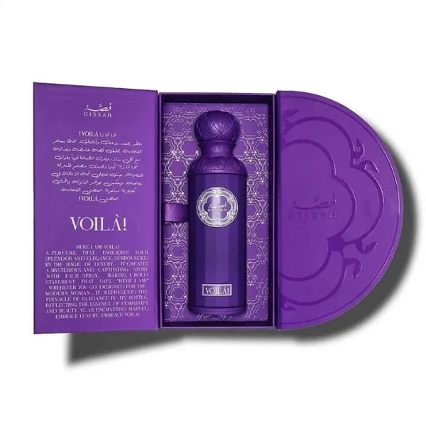 Flacon du parfum Gissah Voila 200 ml, design chic et raffiné, reflet du luxe marocain